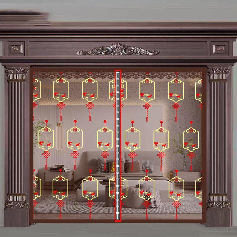 Anti-mosquito non-perforated magnetic door curtain