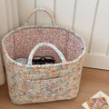 Boho-Chic Quilted Floral Storage Basket
