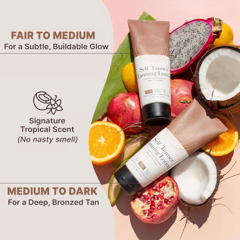 🌞 Achieve Flawless, Sun-Free Radiance ✨ Self-Tanning Lotion