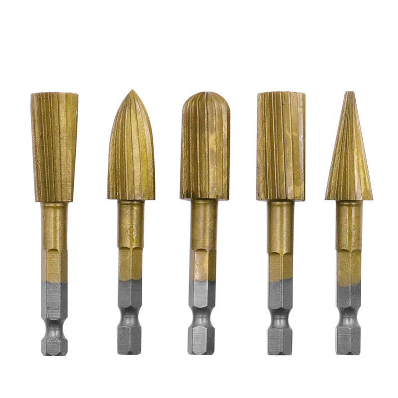 5-Piece Drill-Powered Rotary Rasp Set