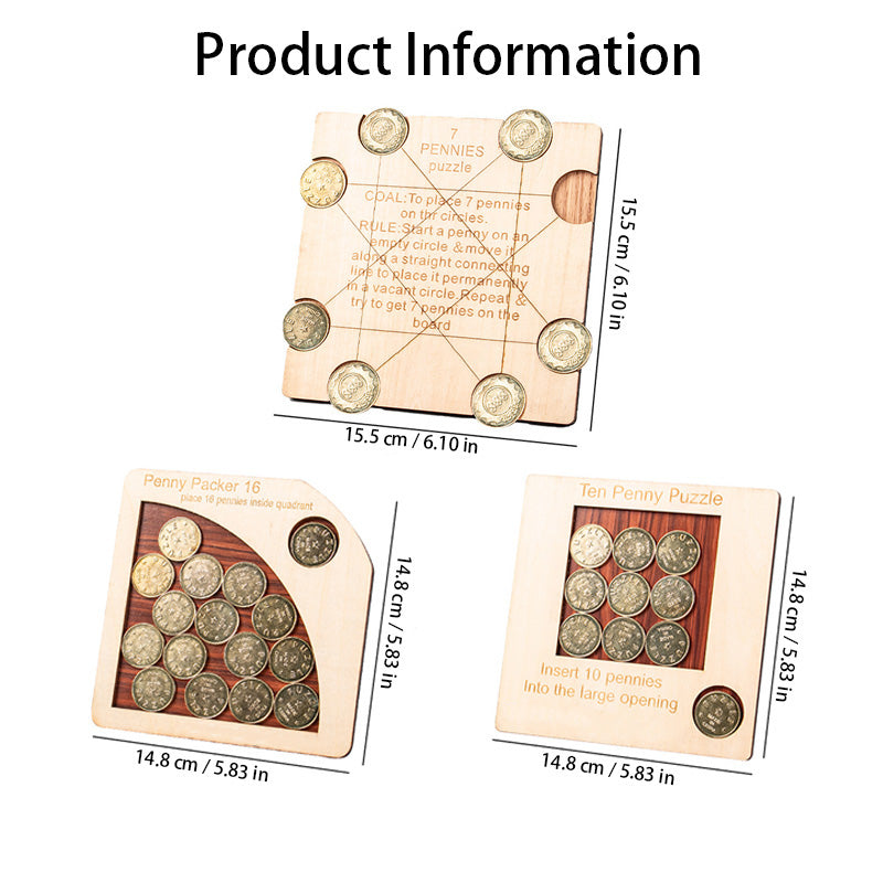 Coin Puzzle – Wooden Brain Teaser