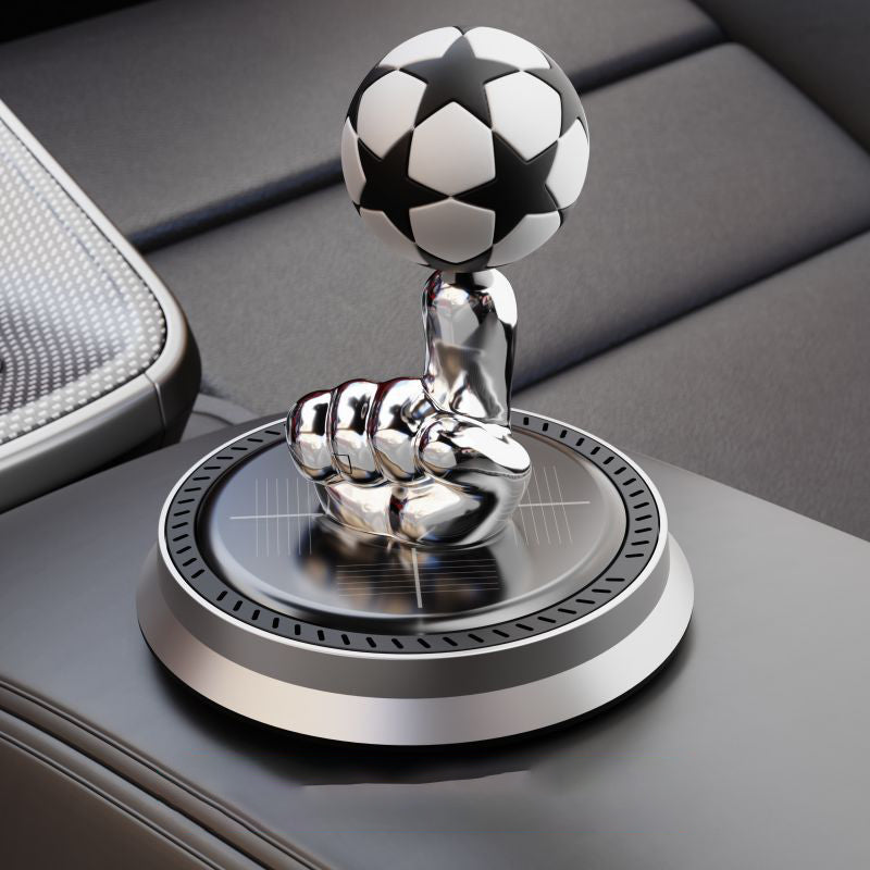 Car Solar-Powered Rotating Football Aromatherapy Ornament (Essential Oil Included)
