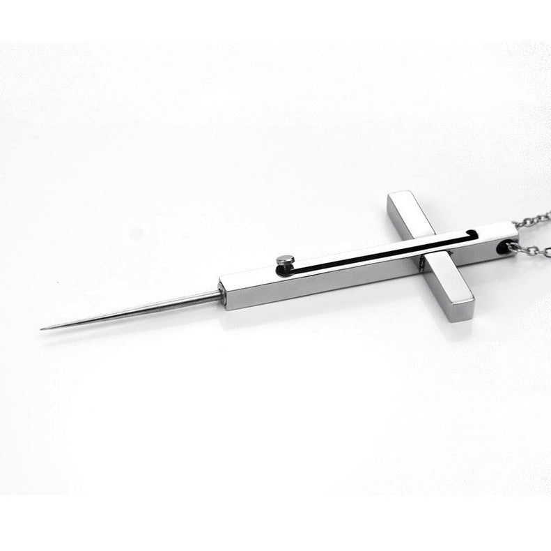Steel Cross EDC Pendant Necklace