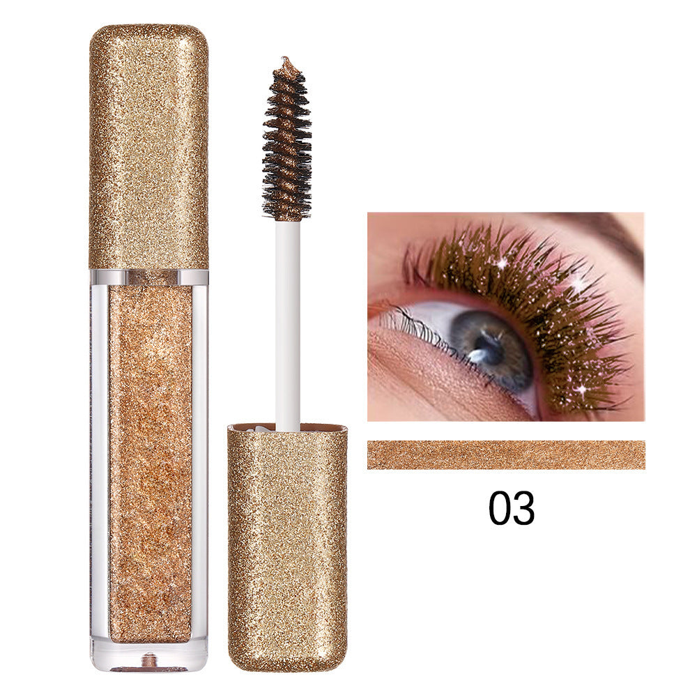 Glittery colored mascara for thick, long-lasting curling