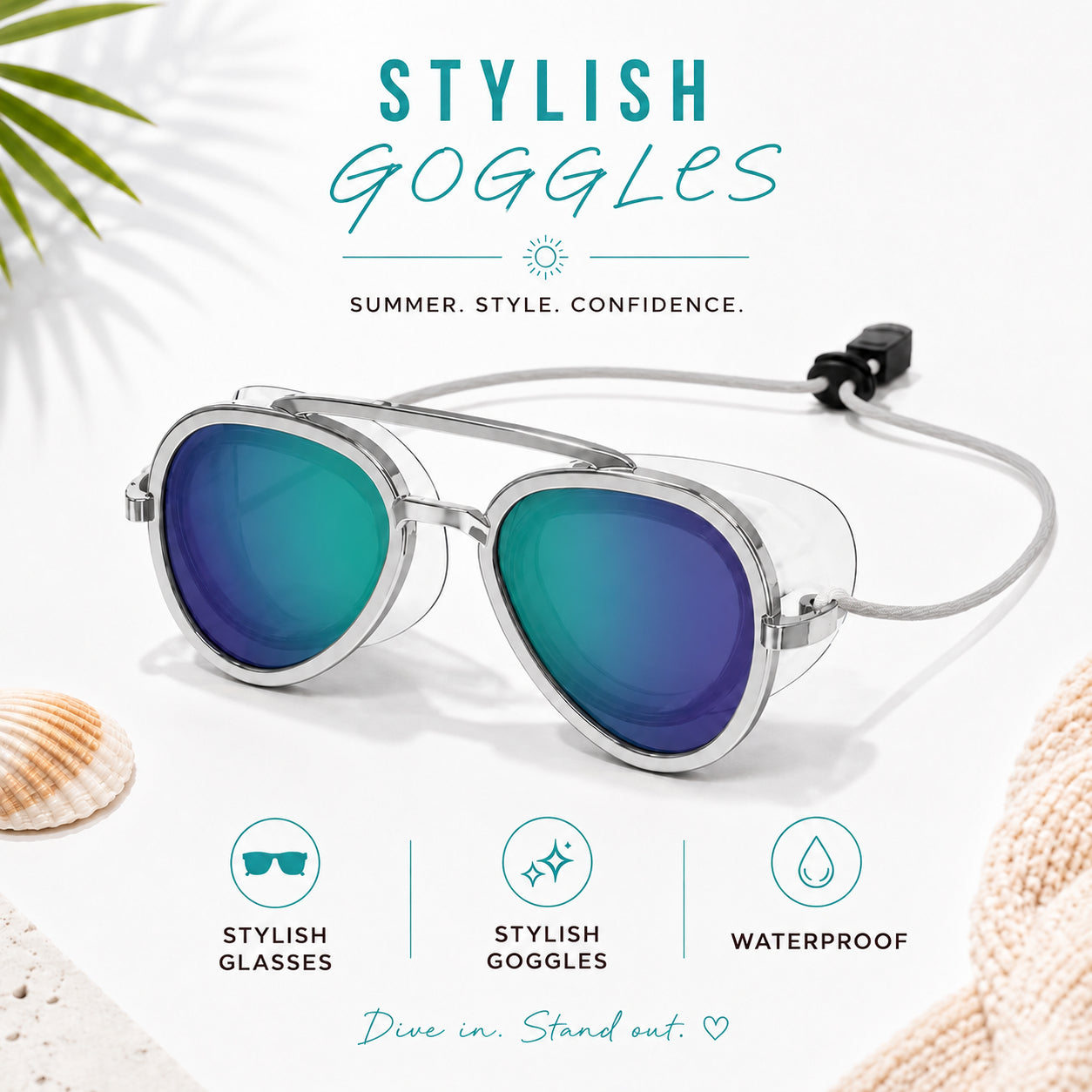 Panoramic Anti-Fog Swimming Goggles