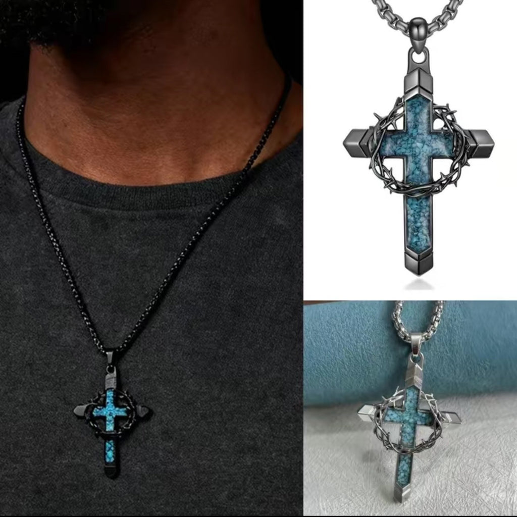 Crown of Thorns and Cross Necklace