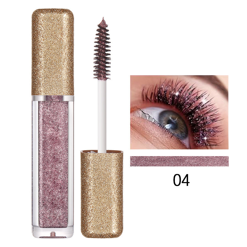 Glittery colored mascara for thick, long-lasting curling