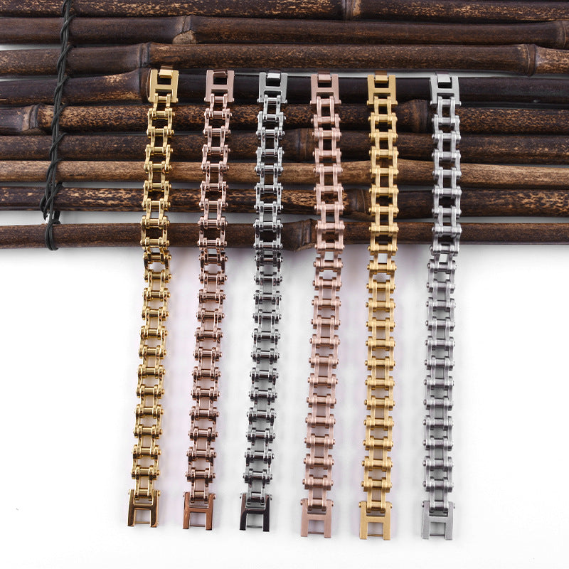 Mens Thick Stainless Steel Biker Chain Bracelet