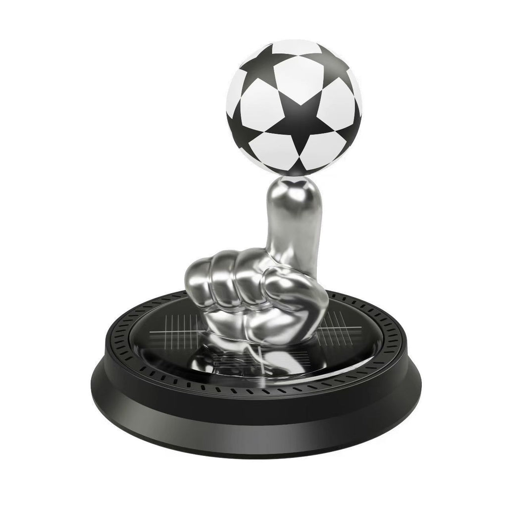 Car Solar-Powered Rotating Football Aromatherapy Ornament (Essential Oil Included)