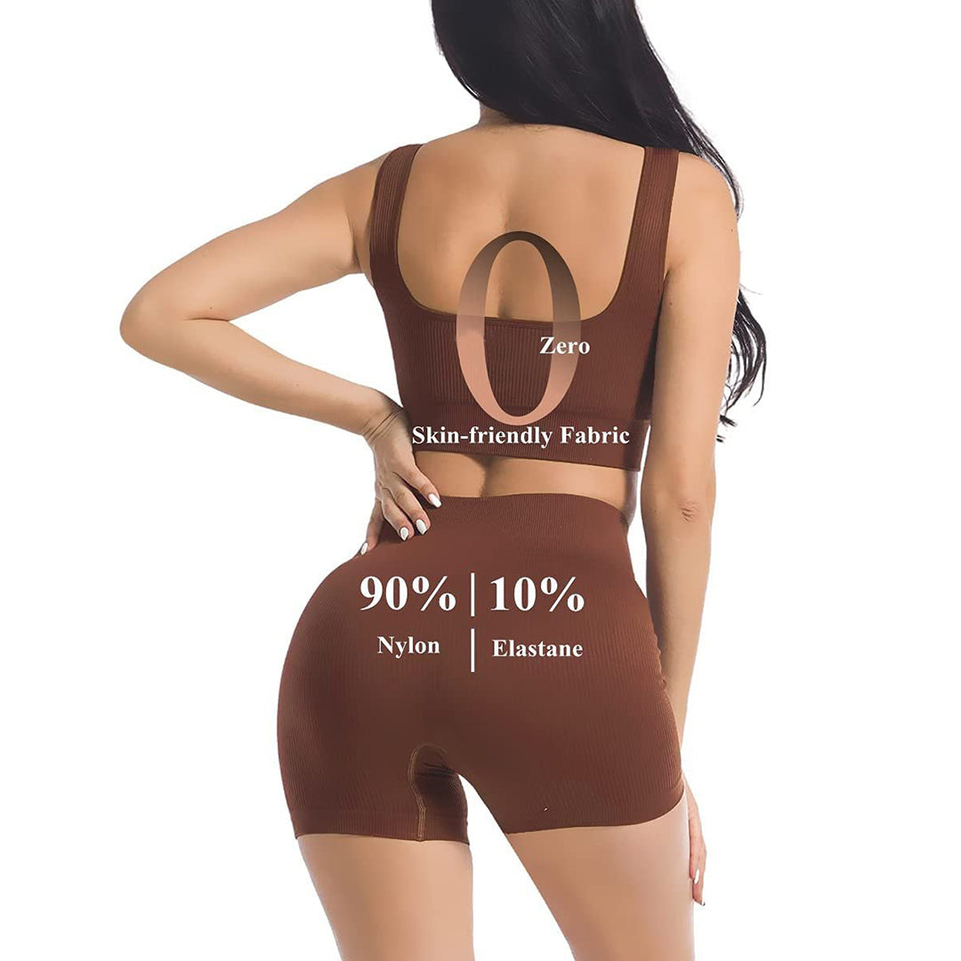 High Waist Running Shorts + Yoga Crop Top Sets(BUY 2 FREE SHIPPING)