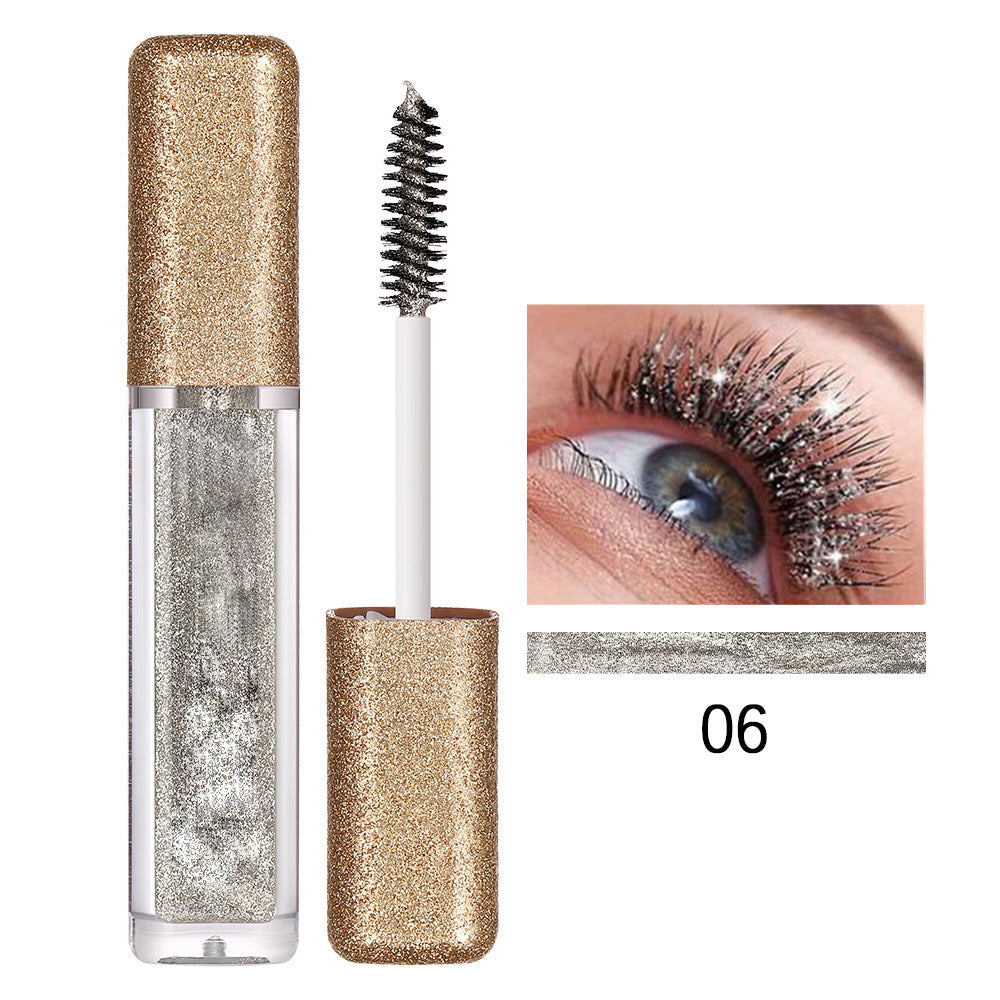 Glittery colored mascara for thick, long-lasting curling