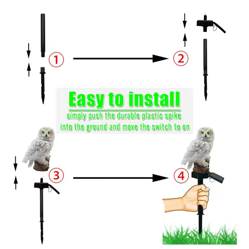 Waterproof Solar Owl Light