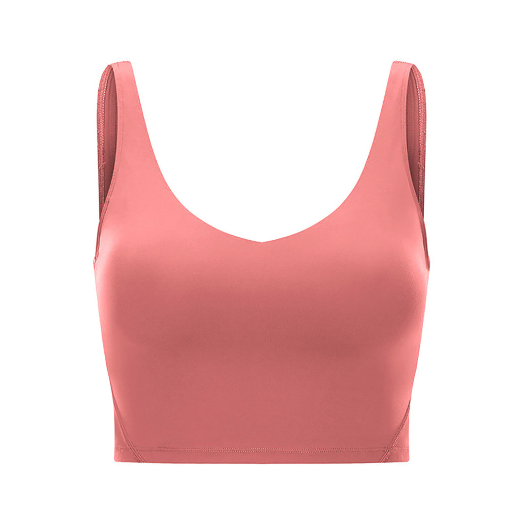 Women's Longline Sports Bra - Wirefree Padded Support Yoga Bras