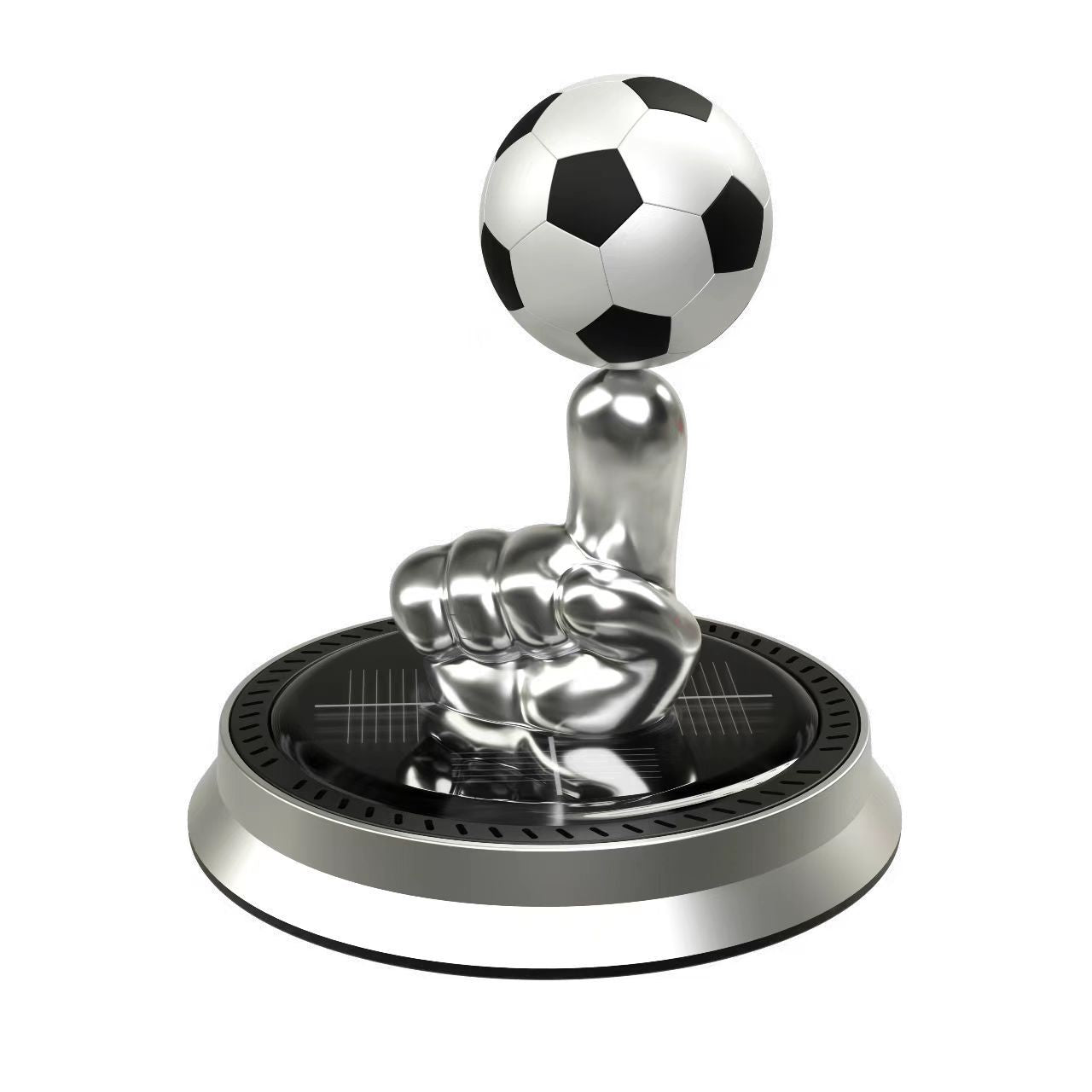 Car Solar-Powered Rotating Football Aromatherapy Ornament (Essential Oil Included)