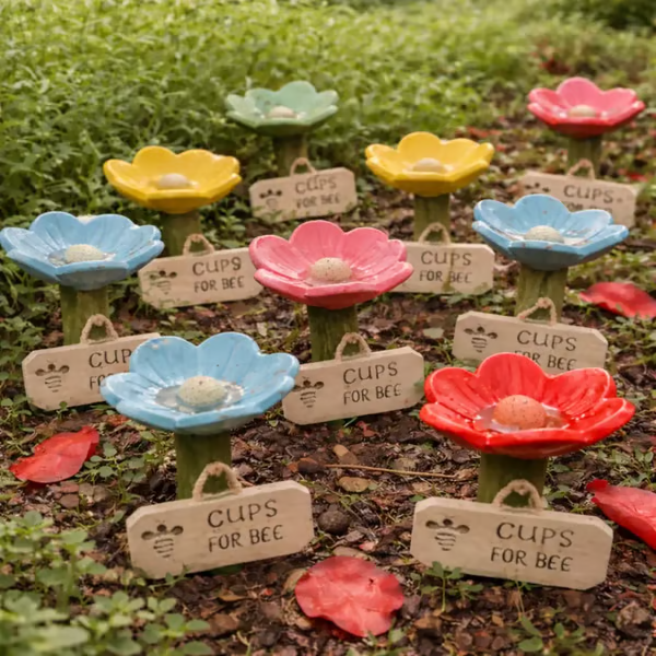 🌸Flower-shaped resin bee watering station🐝💧