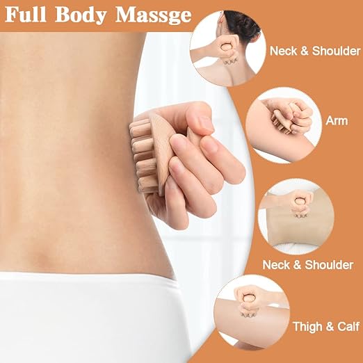 Solid wood full body universal massage stick