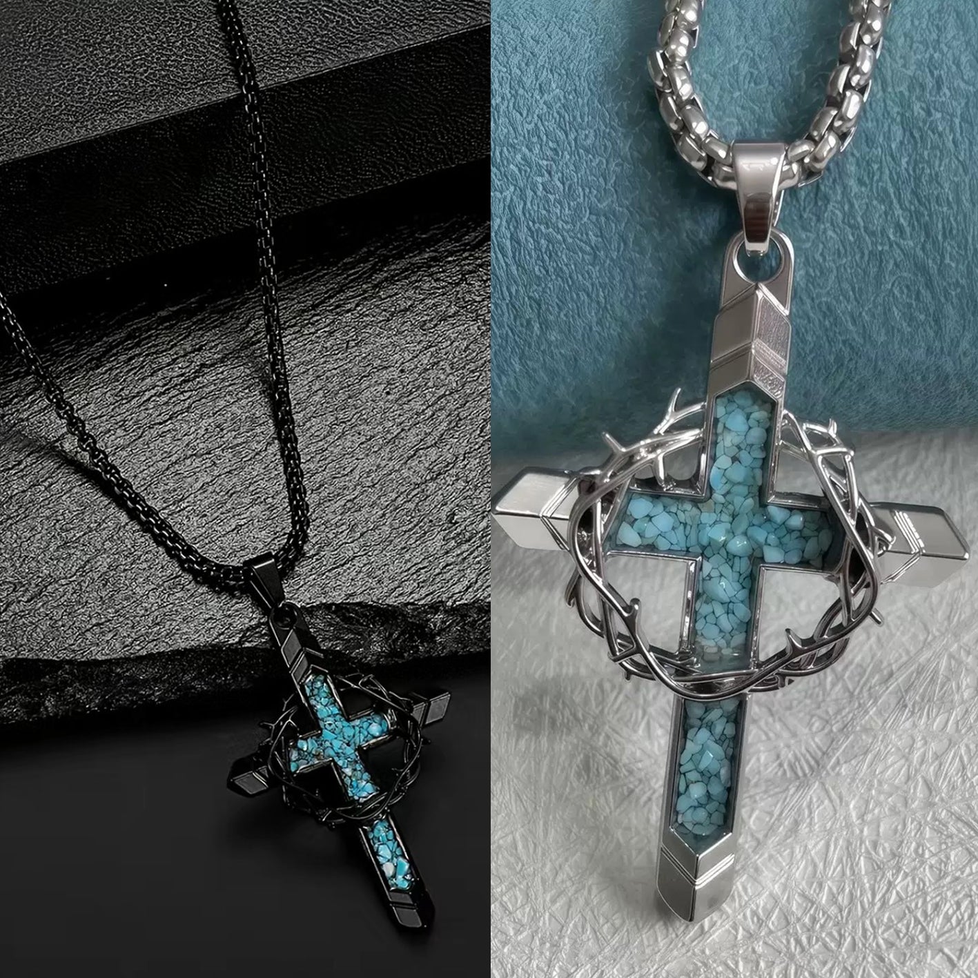 Crown of Thorns and Cross Necklace
