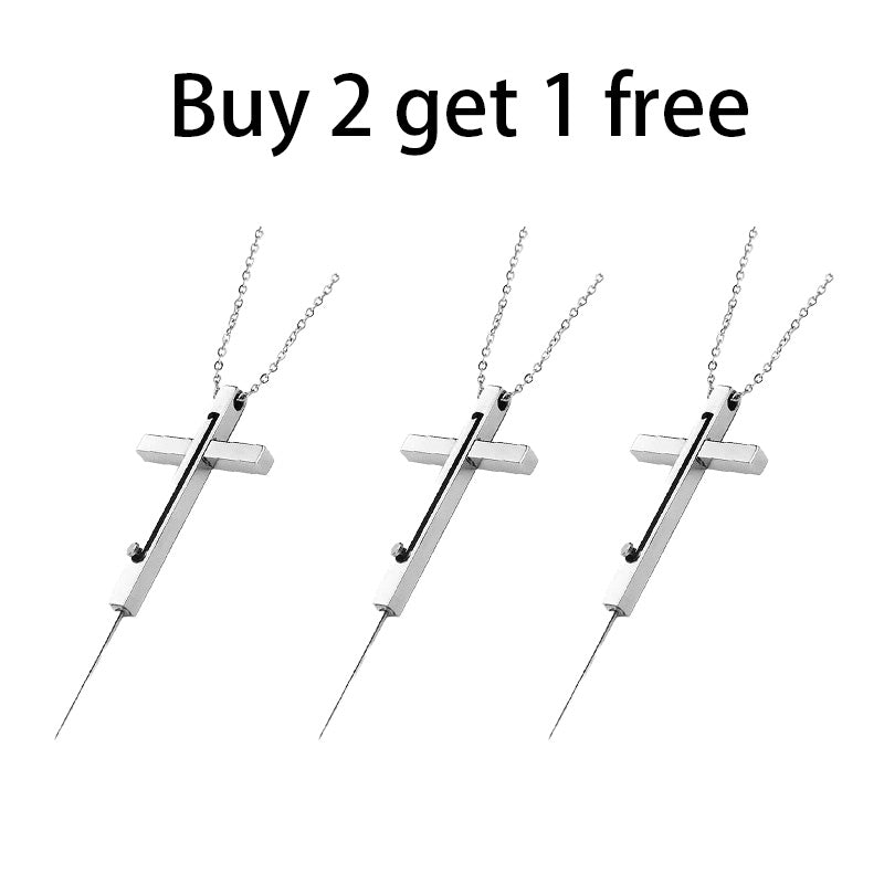 Steel Cross EDC Pendant Necklace