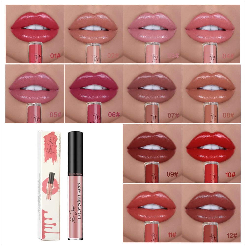 12 Color Cream Texture Lipstick Waterproof