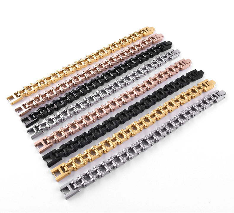 Mens Thick Stainless Steel Biker Chain Bracelet