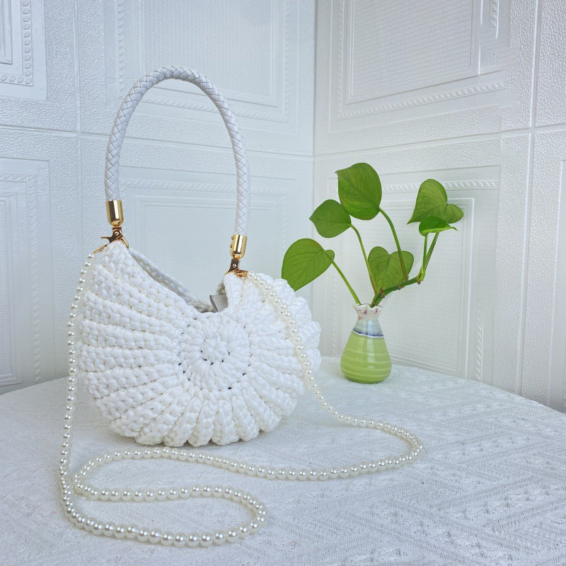 Hand-Crocheted Seashell Crossbody Bag