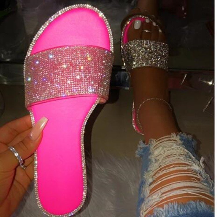 women's rhinestone flip flops
