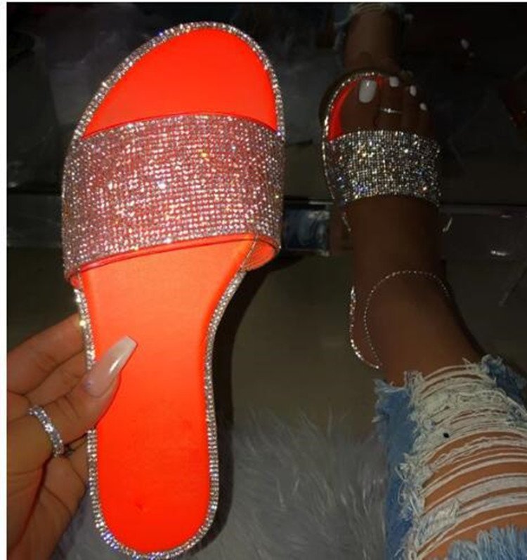 women's rhinestone flip flops
