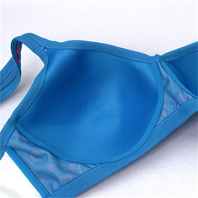 Blue Printed Wide Strap Bra