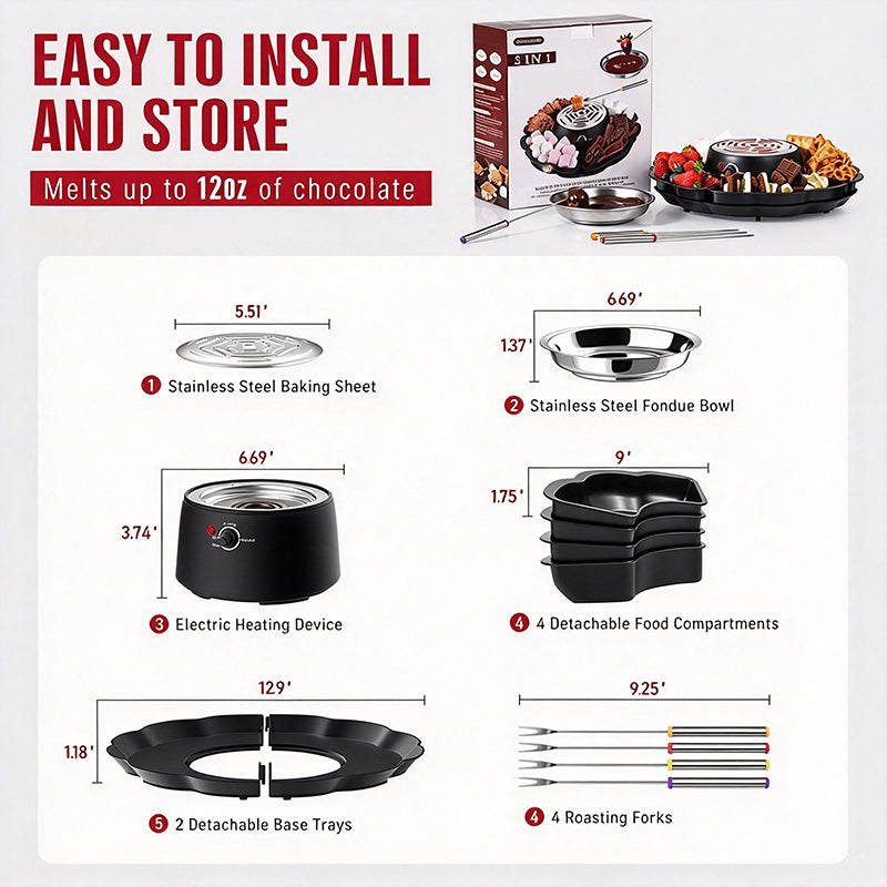 2 in 1 Electric S'mores & Chocolate Fondue Maker