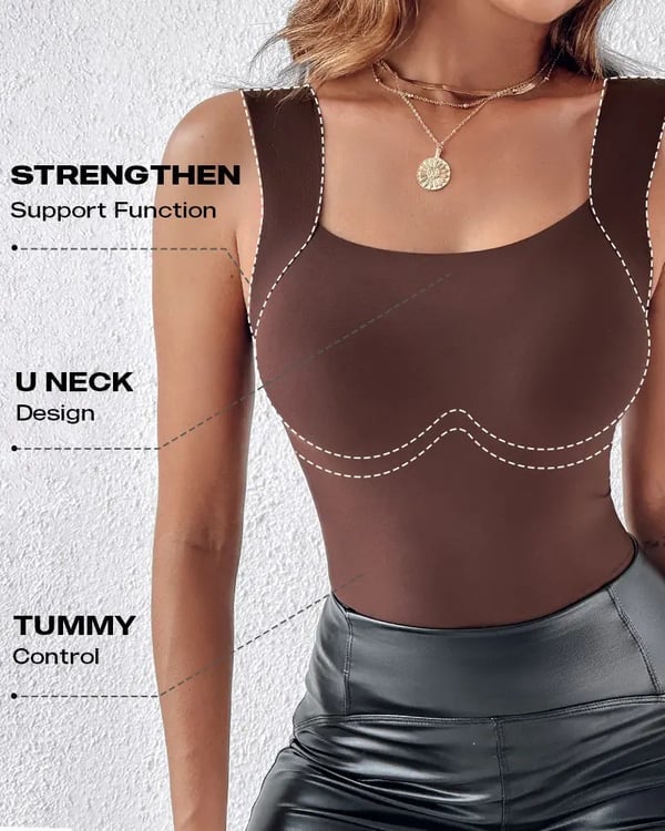 🔥Buy 1 get 1 free💐Women's U Neck Thermal Tank Tops with Built-In Bra
