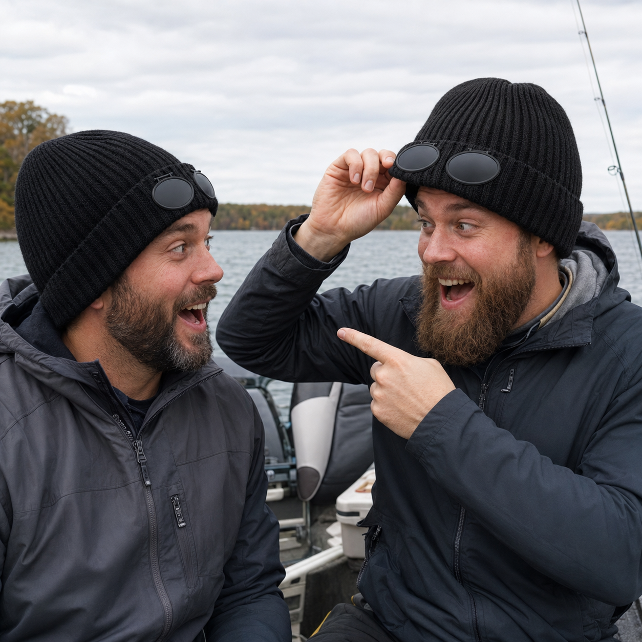 Stylish and versatile knit hat with windproof goggles