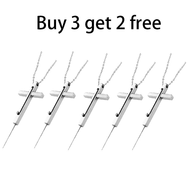 Steel Cross EDC Pendant Necklace