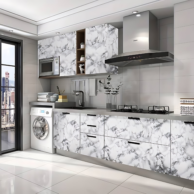 Wallpaper self-adhesive imitation marble waterproof oil-proof stickers