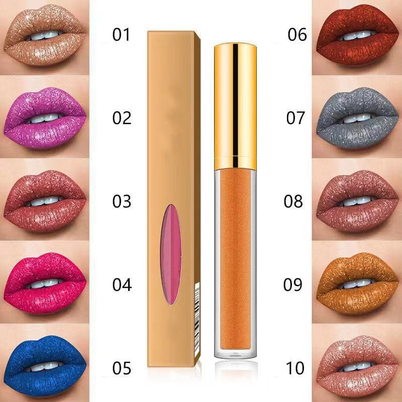 Pearlescent shimmering lip gloss