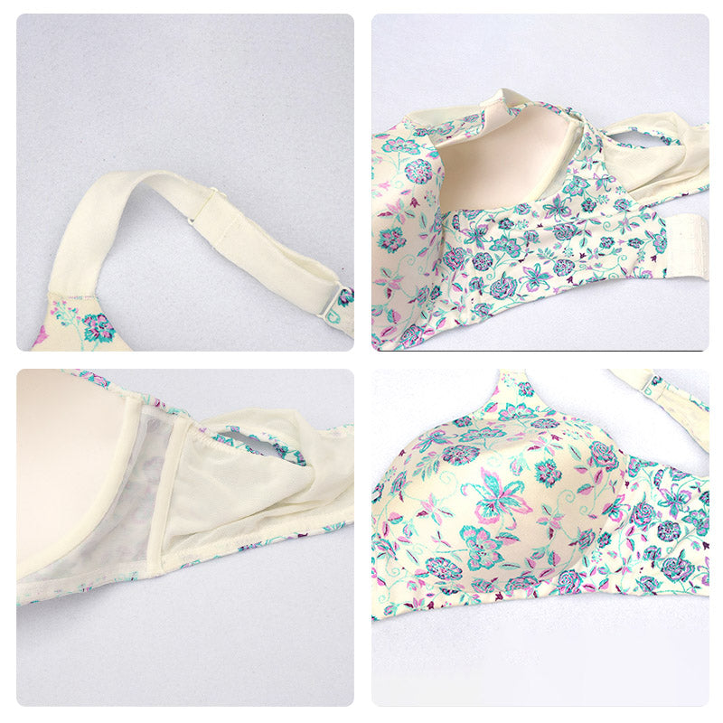 Printed Cotton Push Up Bra