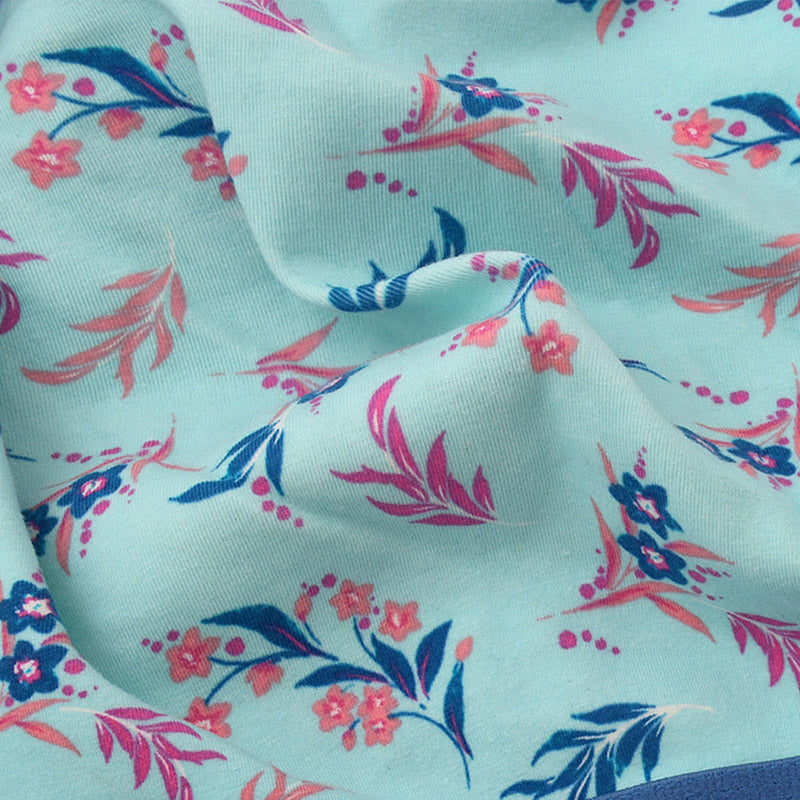Printed Cotton Wide Strap Bra