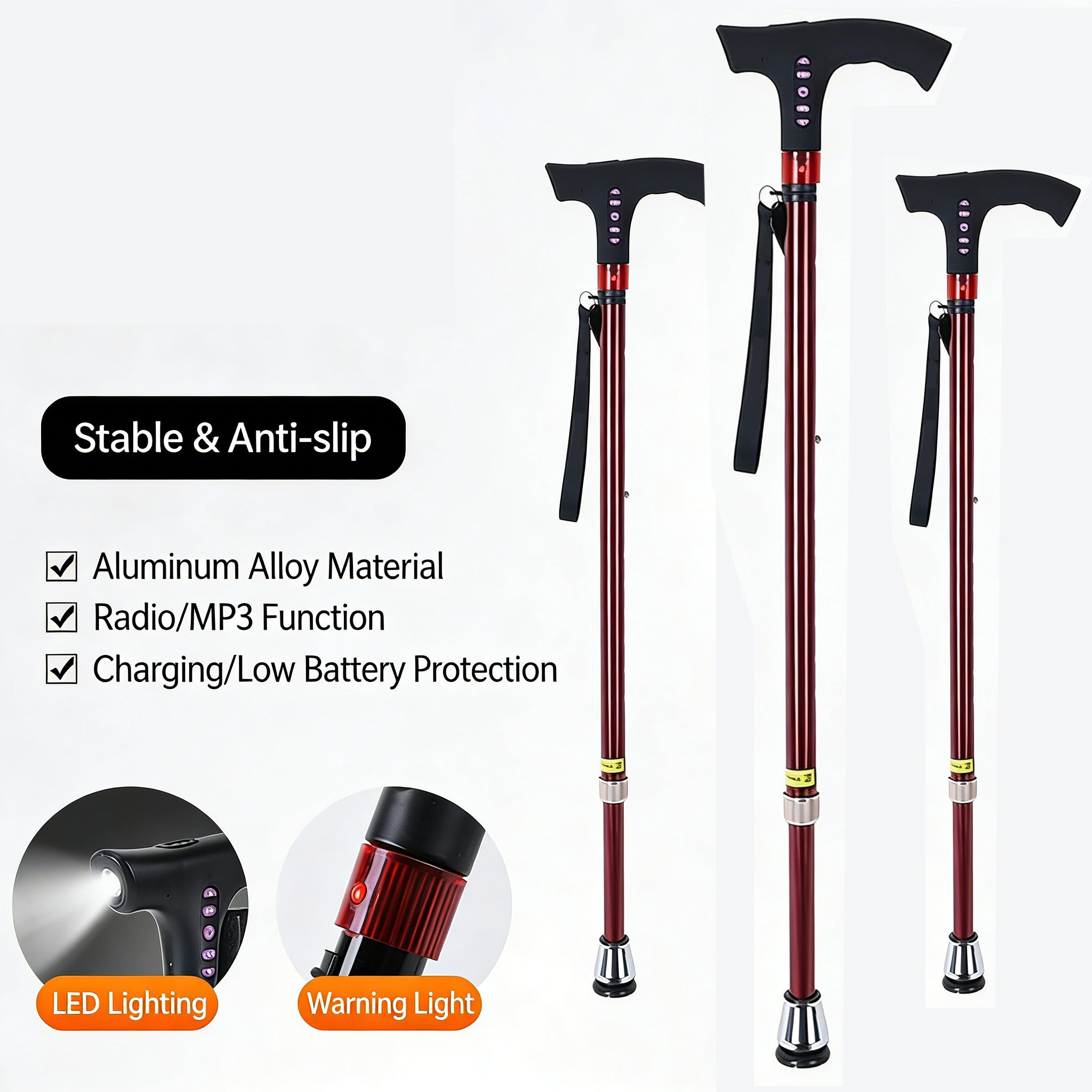 Multifunctional smart radio walking stick