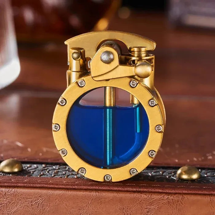 🎁Vintage Windbreaker Lighter Clear Kerosene Lighter Antique Steampunk Lighter💖