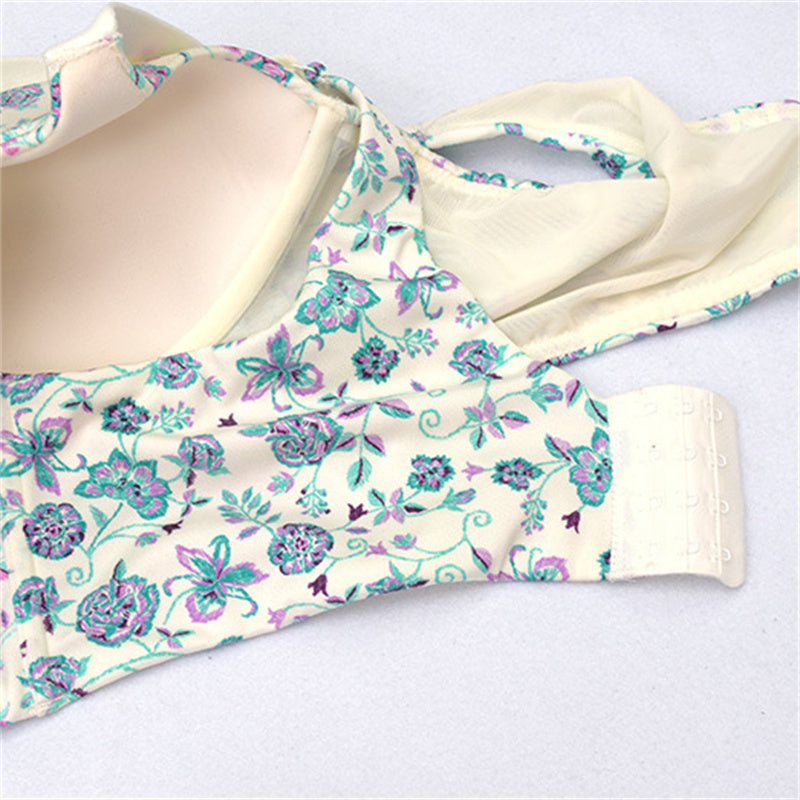 White Print Unwired Seamless Bra