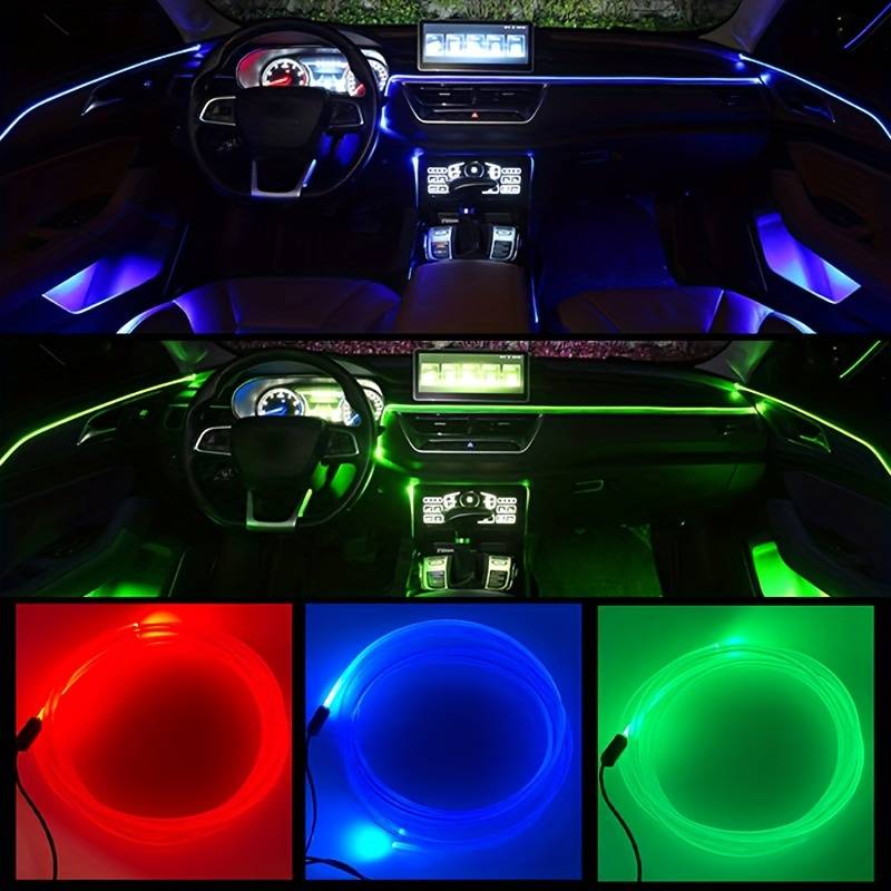 7 Colors Car Interior Mood Lighting LED Strip Neon Lights