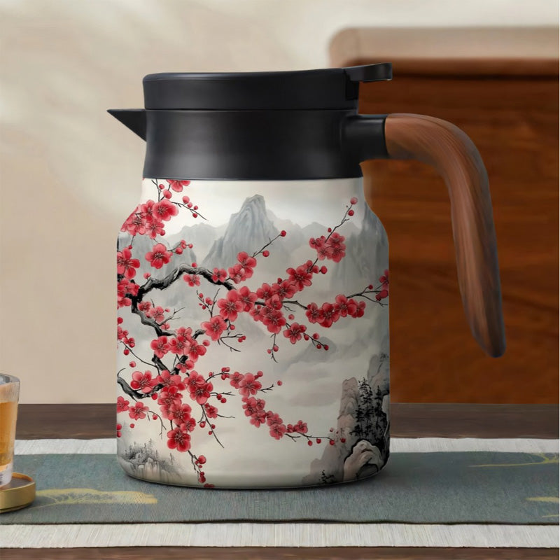 Retro floral pattern teapot