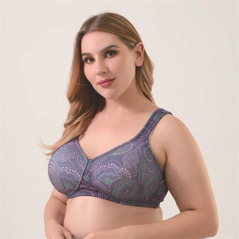 Solid Printed Wide Strap Bra