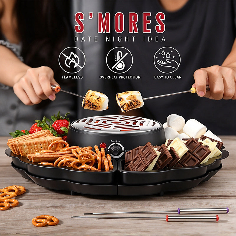 2 in 1 Electric S'mores & Chocolate Fondue Maker