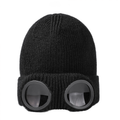 Stylish and versatile knit hat with windproof goggles