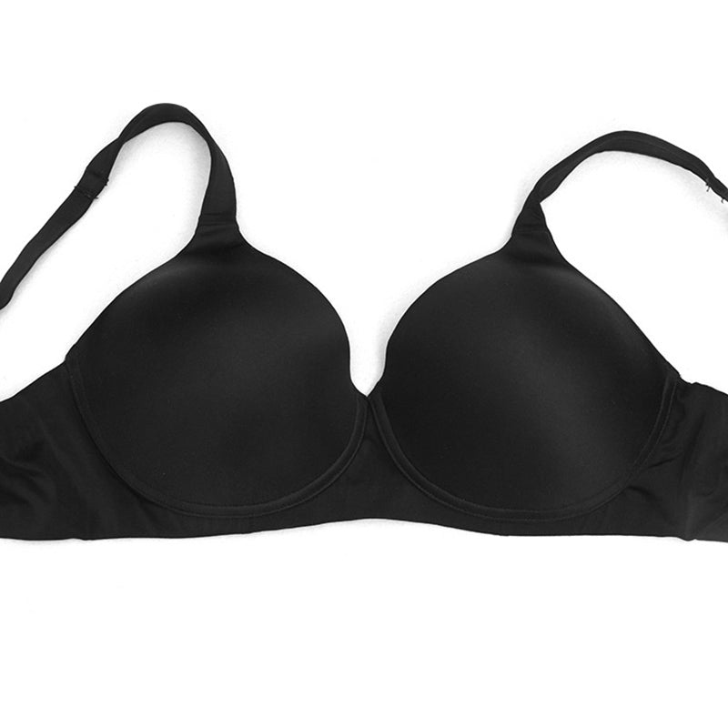 Solid Push-Up Wide Straps Bra