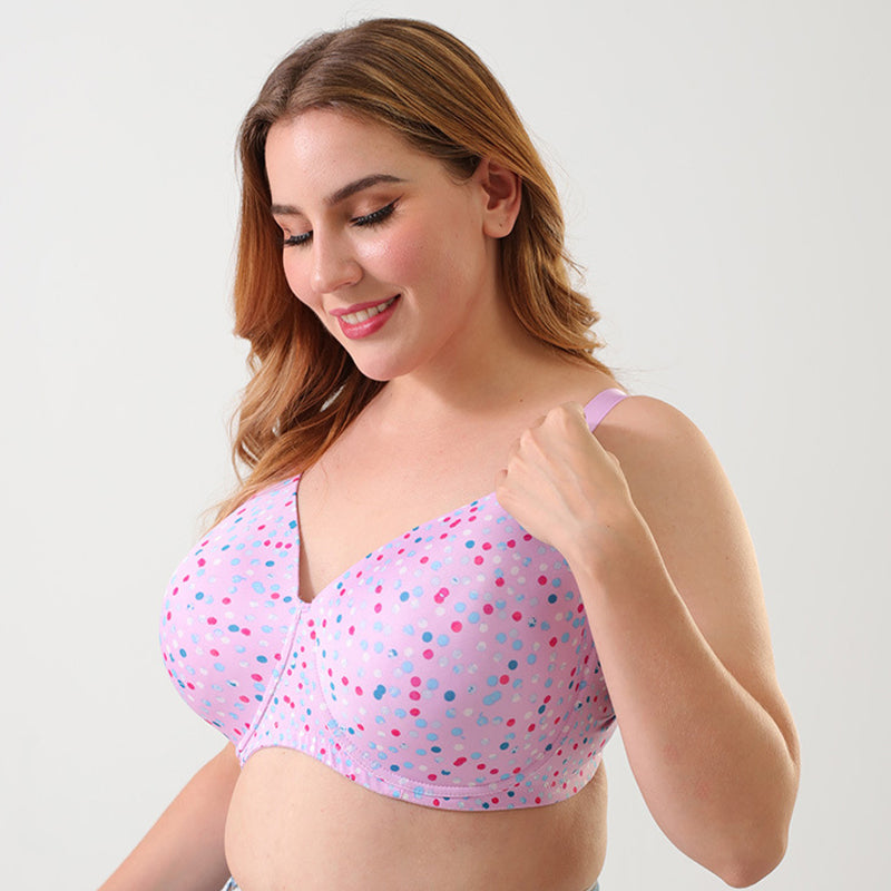Colorful Polka Dot Print Bra
