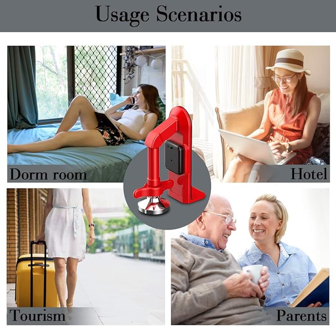 Portable Security Device Blocker Door Stop Alarms