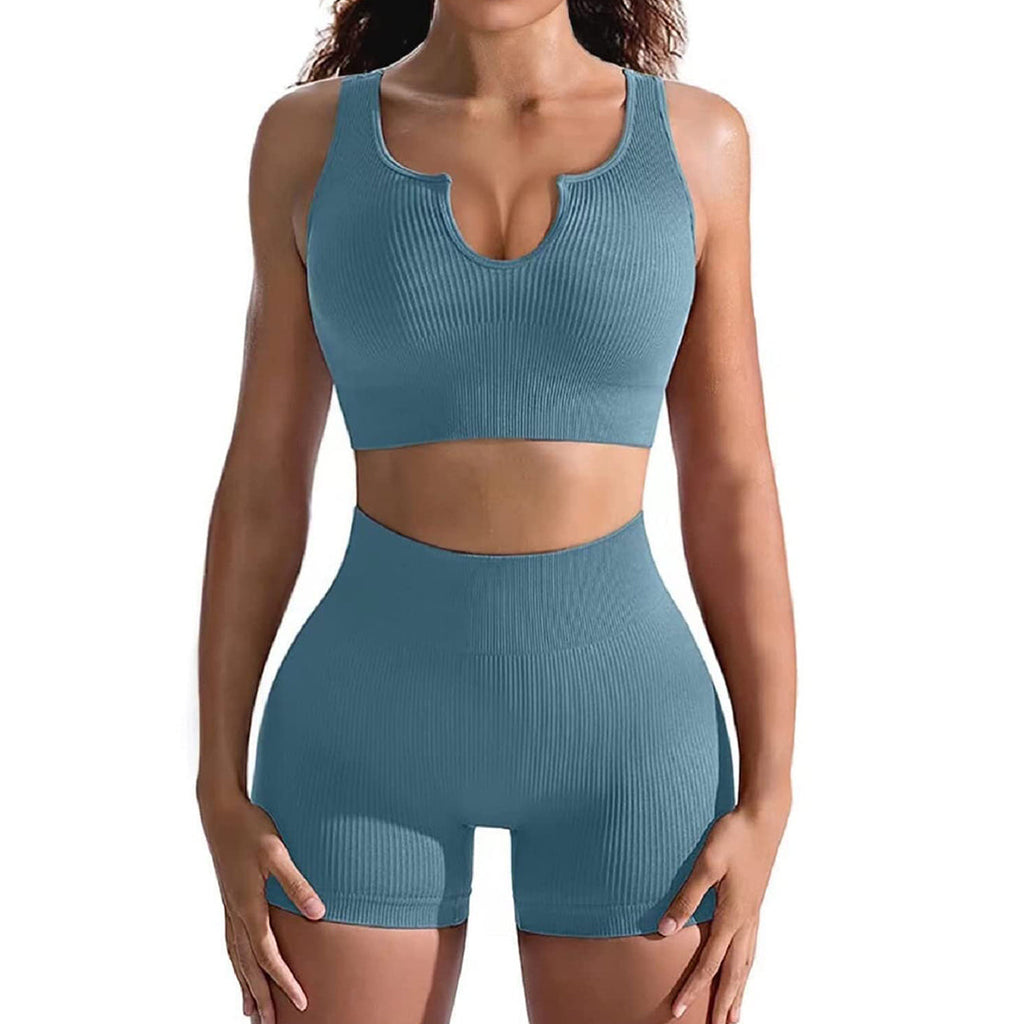 High Waist Running Shorts + Yoga Crop Top Sets(BUY 2 FREE SHIPPING)