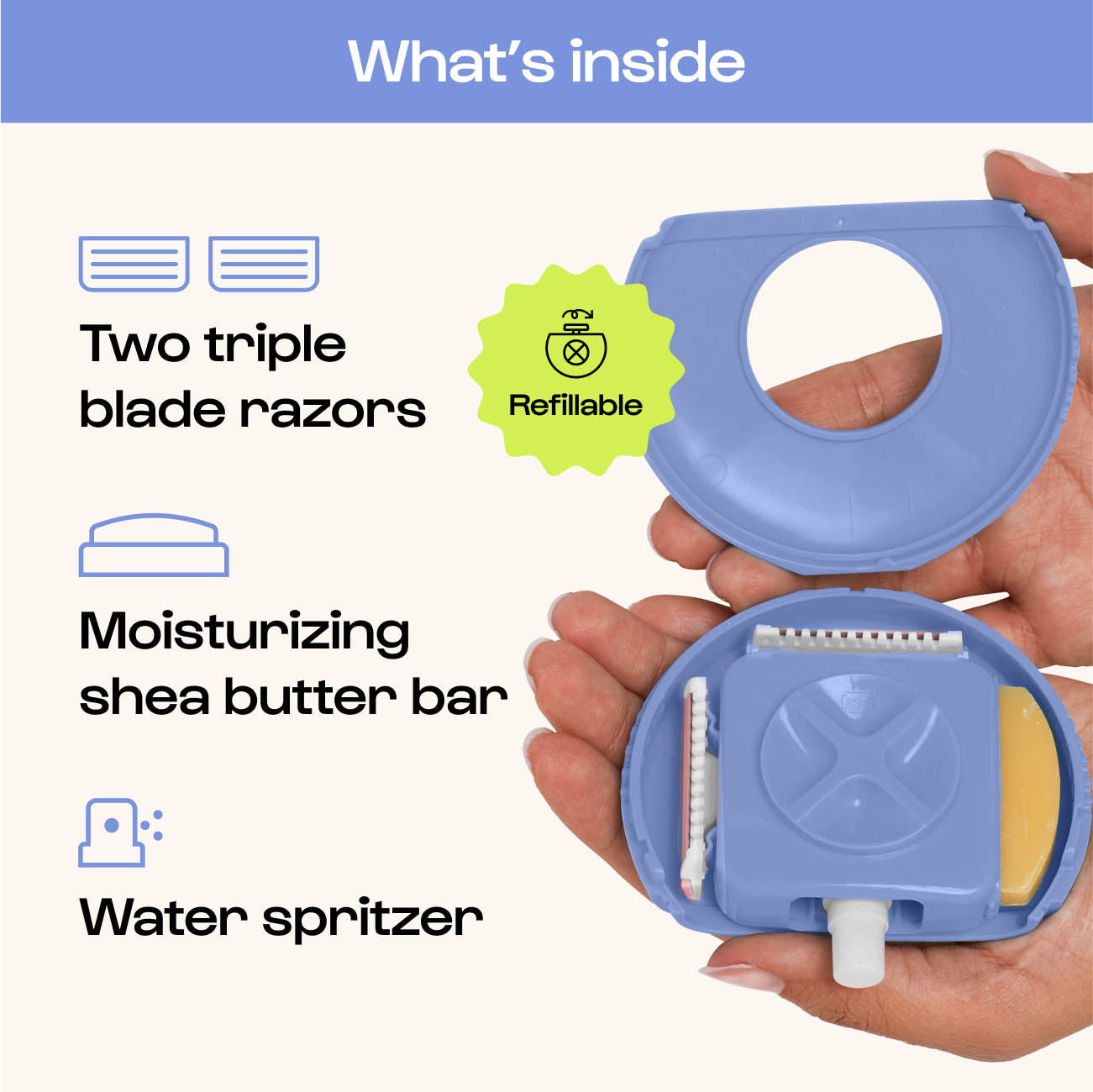 Multifunctional 3-in-1 Portable Travel Shaver for Women