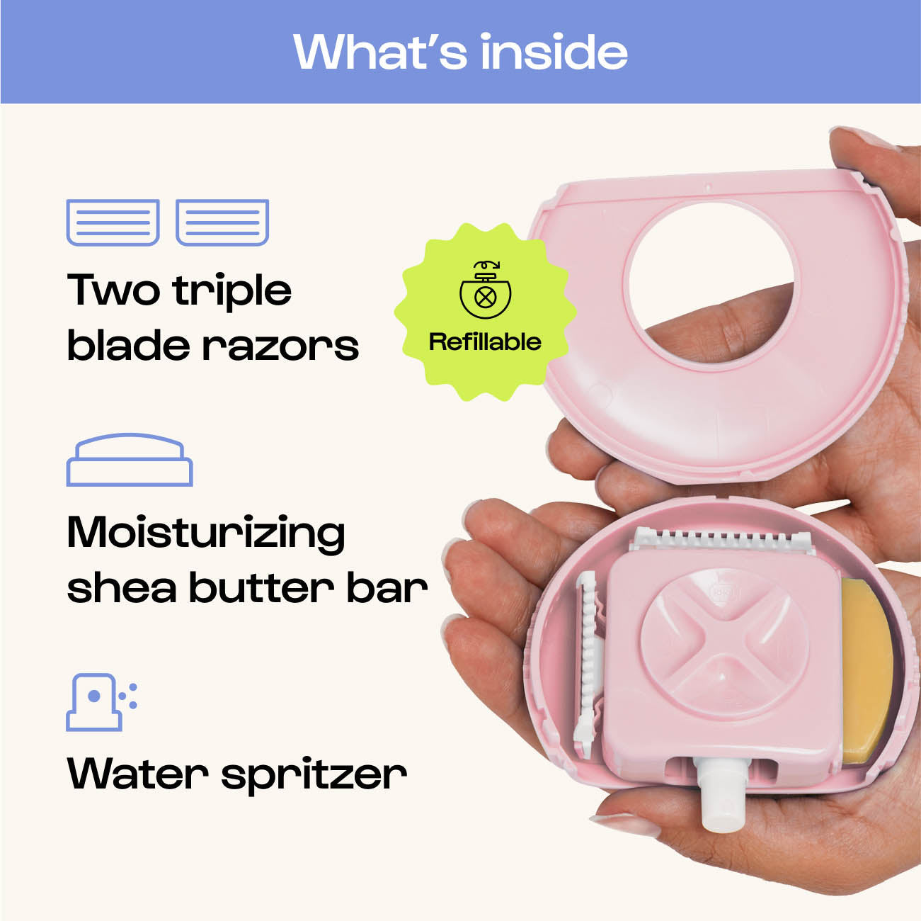 Multifunctional 3-in-1 Portable Travel Shaver for Women